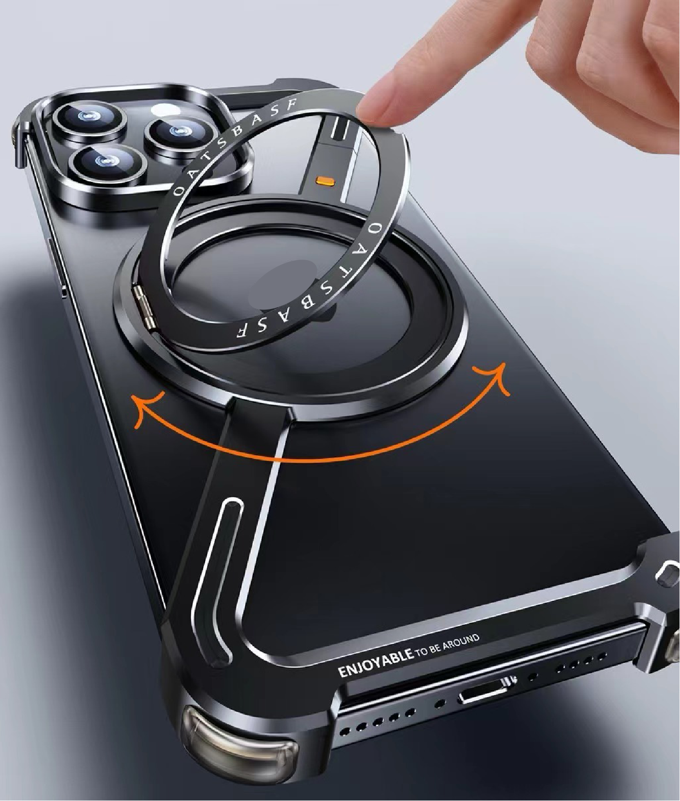 Z-shaped Metal Rotating Stand Magnetic Phone Case