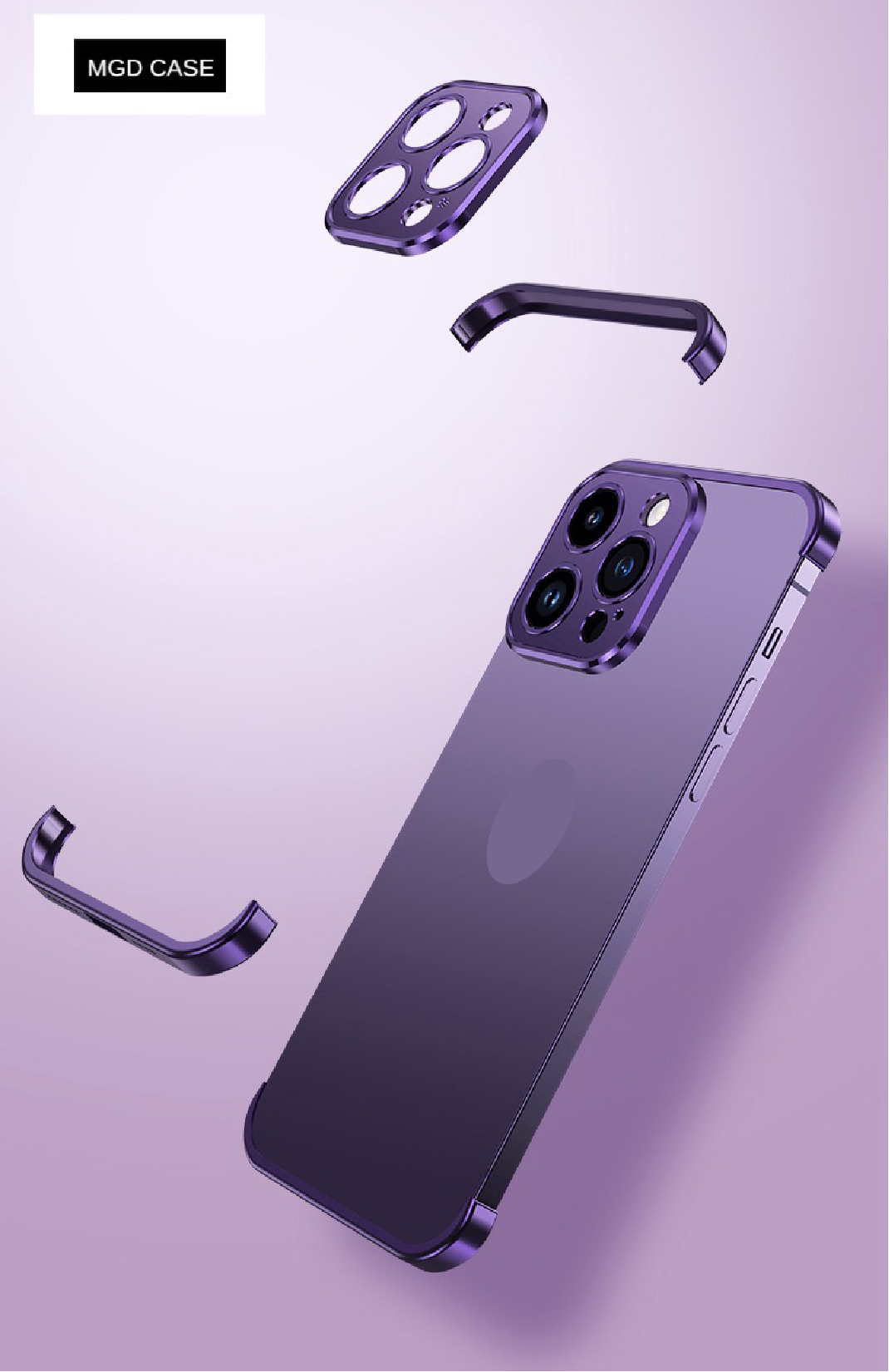 Customized Metal Frameless Lens Protection Phone Case