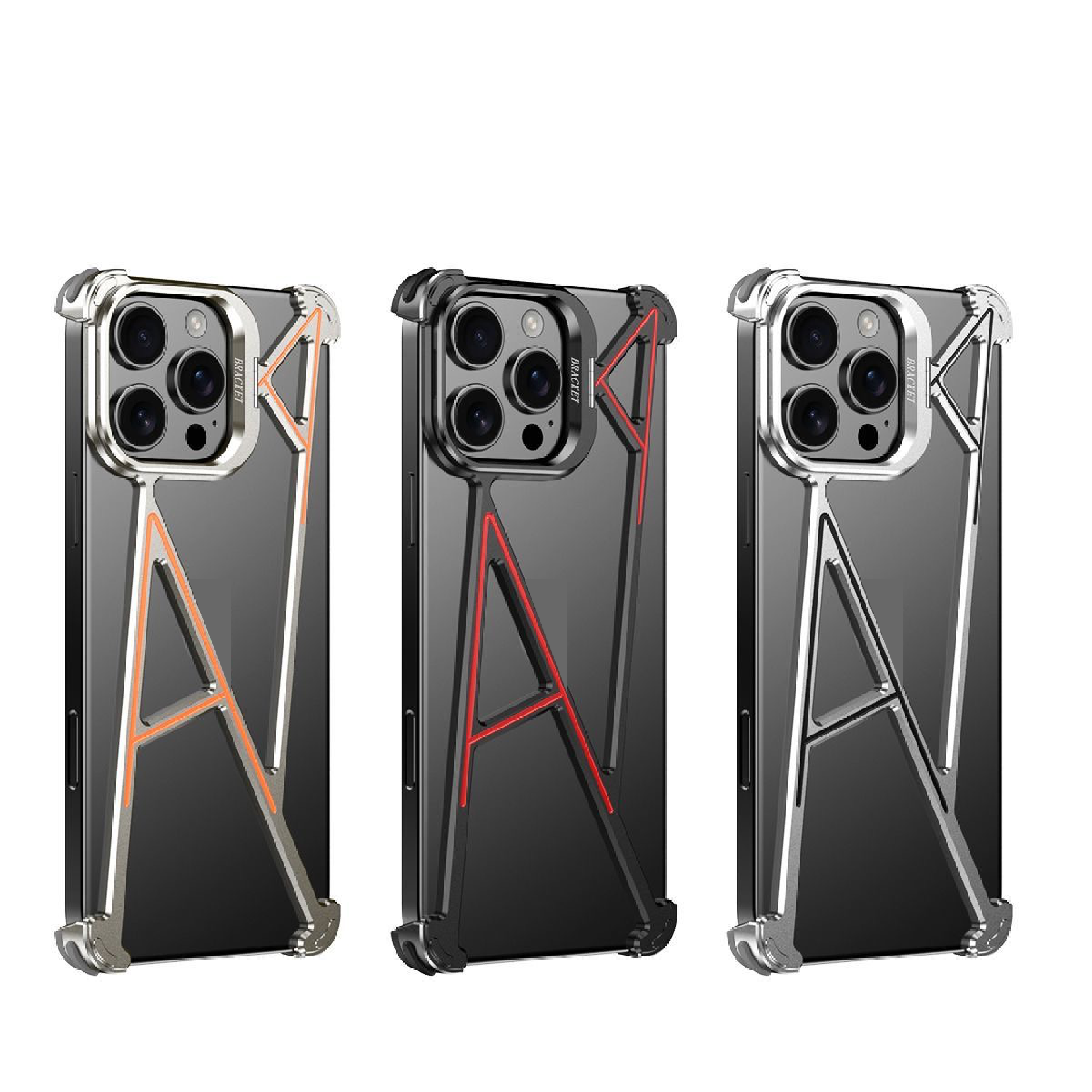 Innovative A-shaped Metal Lens Holder Phone Case