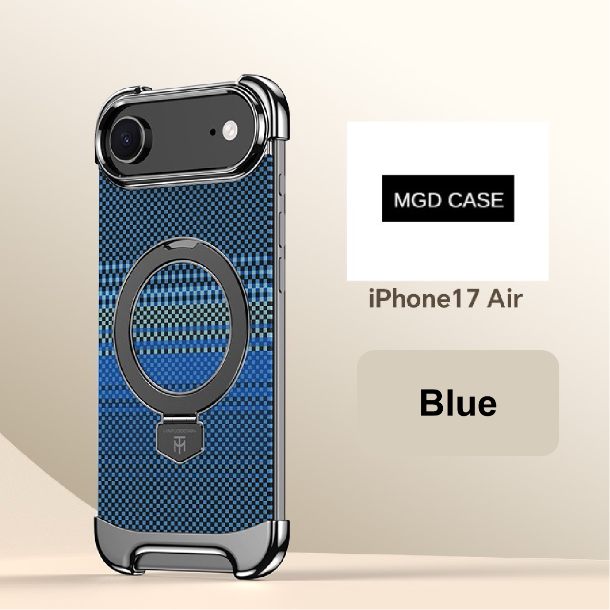 Noble Artistic Frame Carbon Fiber Pattern Magnetic Bracket Phone Case