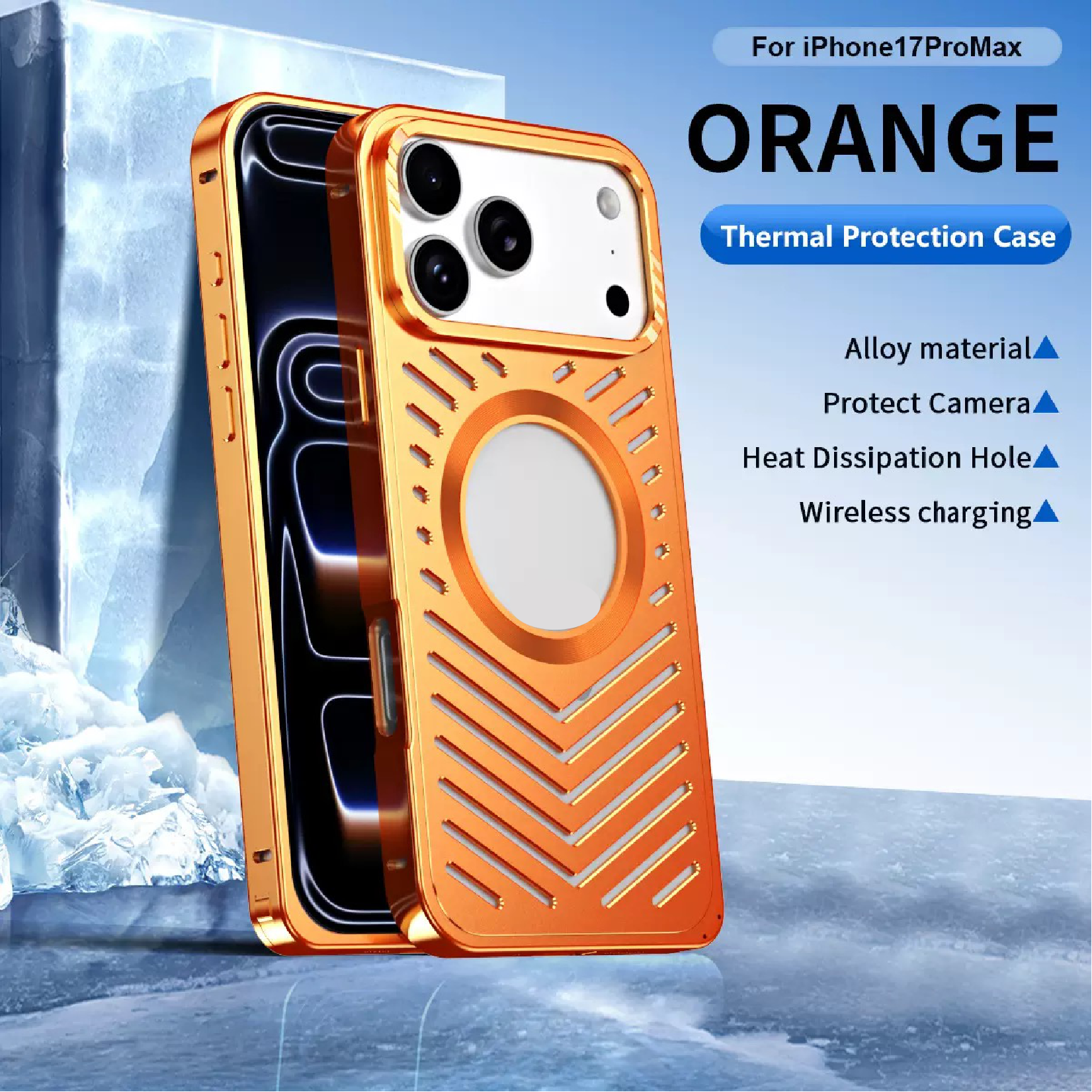  Ice-dazzling Magnetic Metal Buckle Heat Dissipation Phone Case