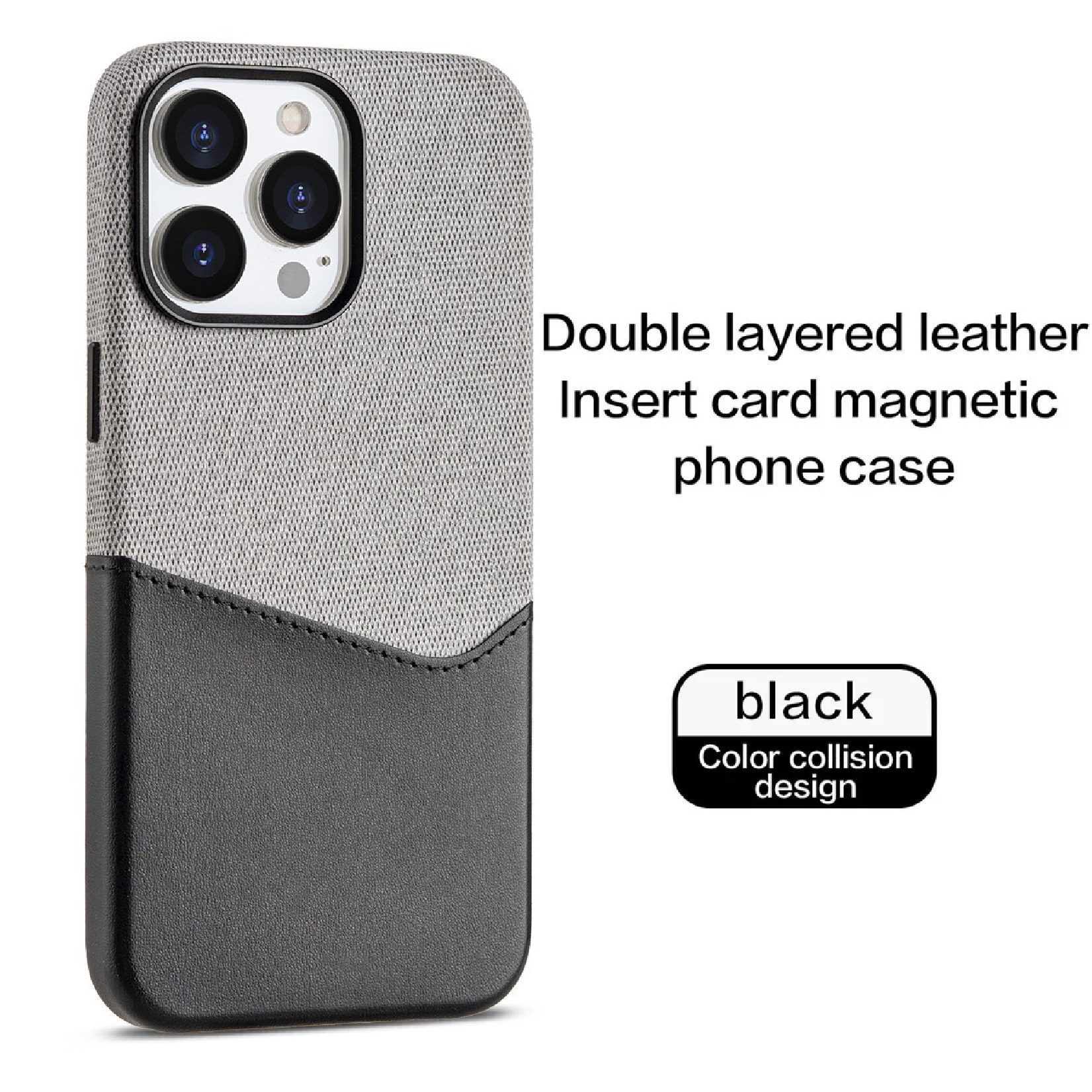 Unique Leather Textured Stitching Magnetic Card Slot Phone Case