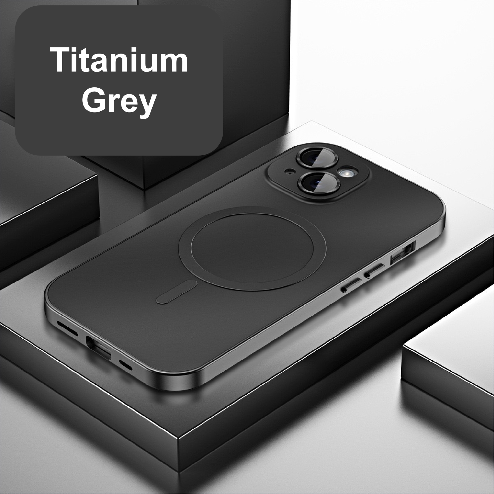 Eco-friendly alloy snap-on magnetic phone case