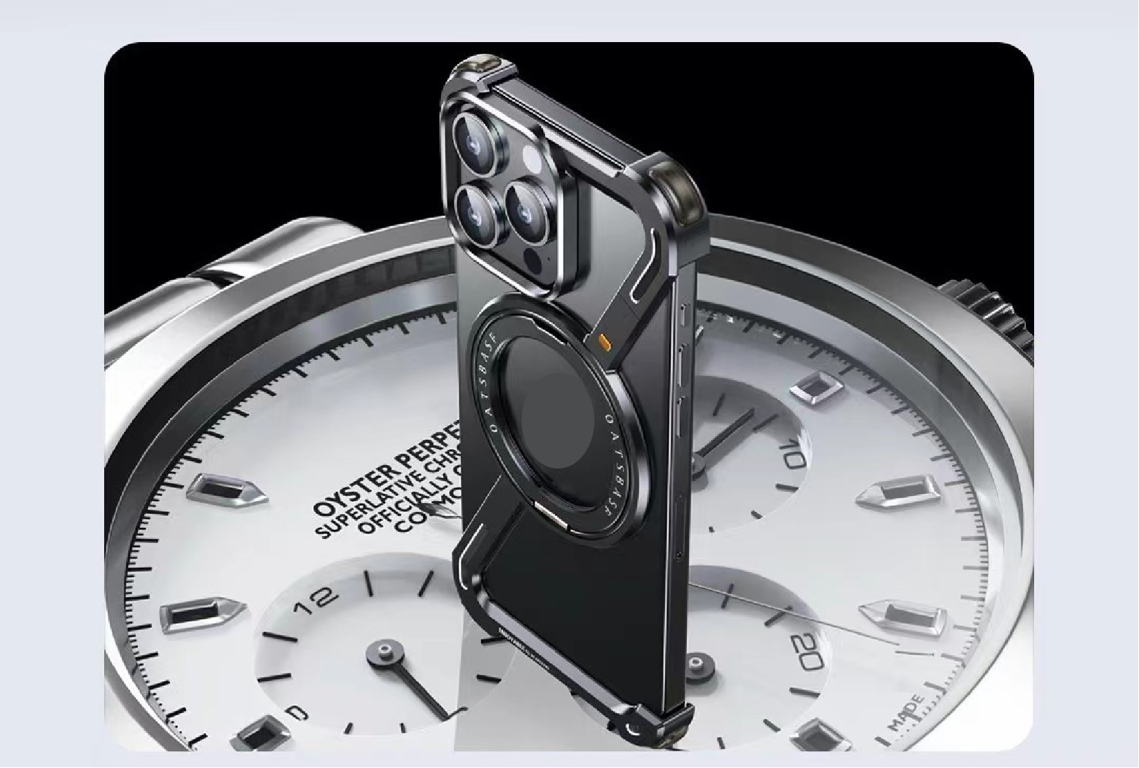 Z-shaped Metal Rotating Stand Magnetic Phone Case