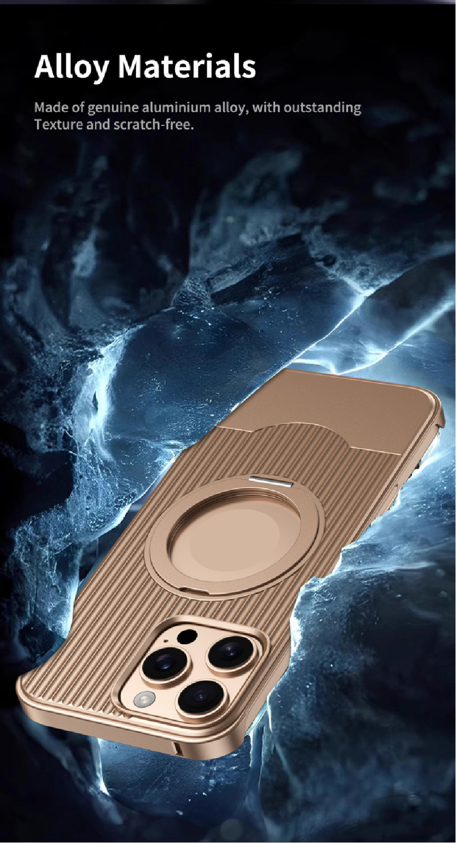 Luggage Style Telescopic Bracket Metal Magnetic Phone Case