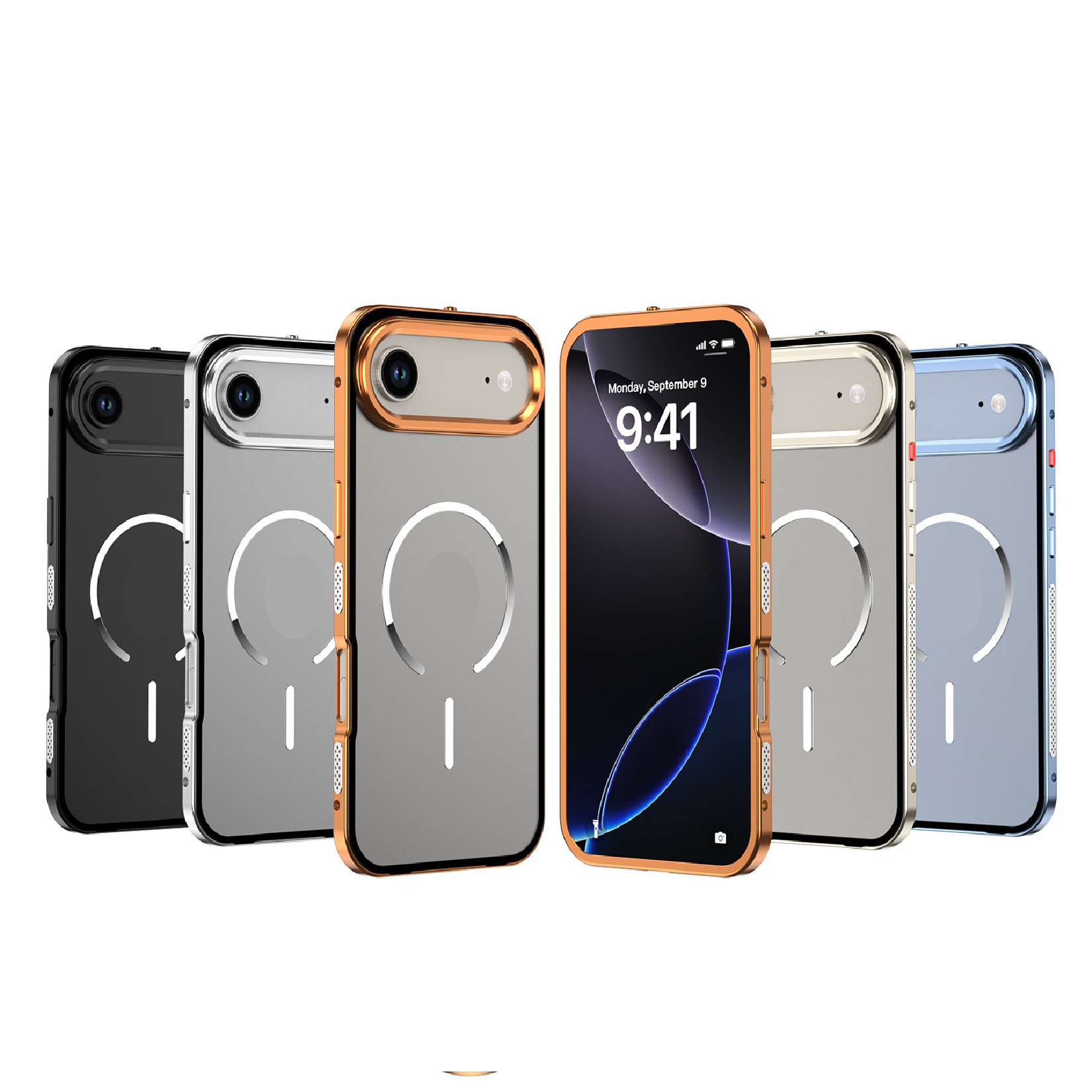 New Design Frosted Back Metal Frame Magnetic Anti-Fall Phone Case
