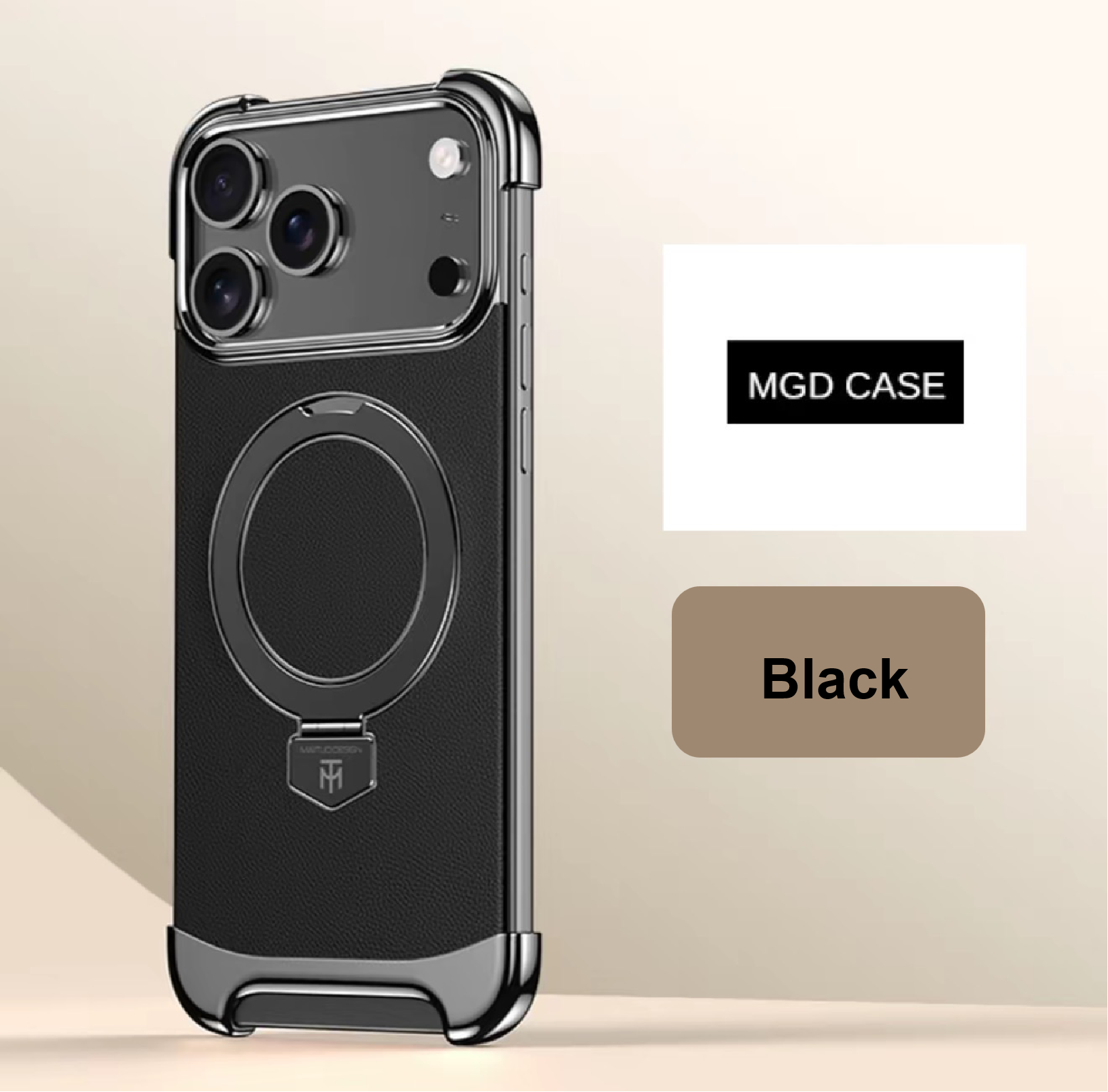 Brand New Plain Leather Borderless Magnetic Bracket Mobile Phone Case