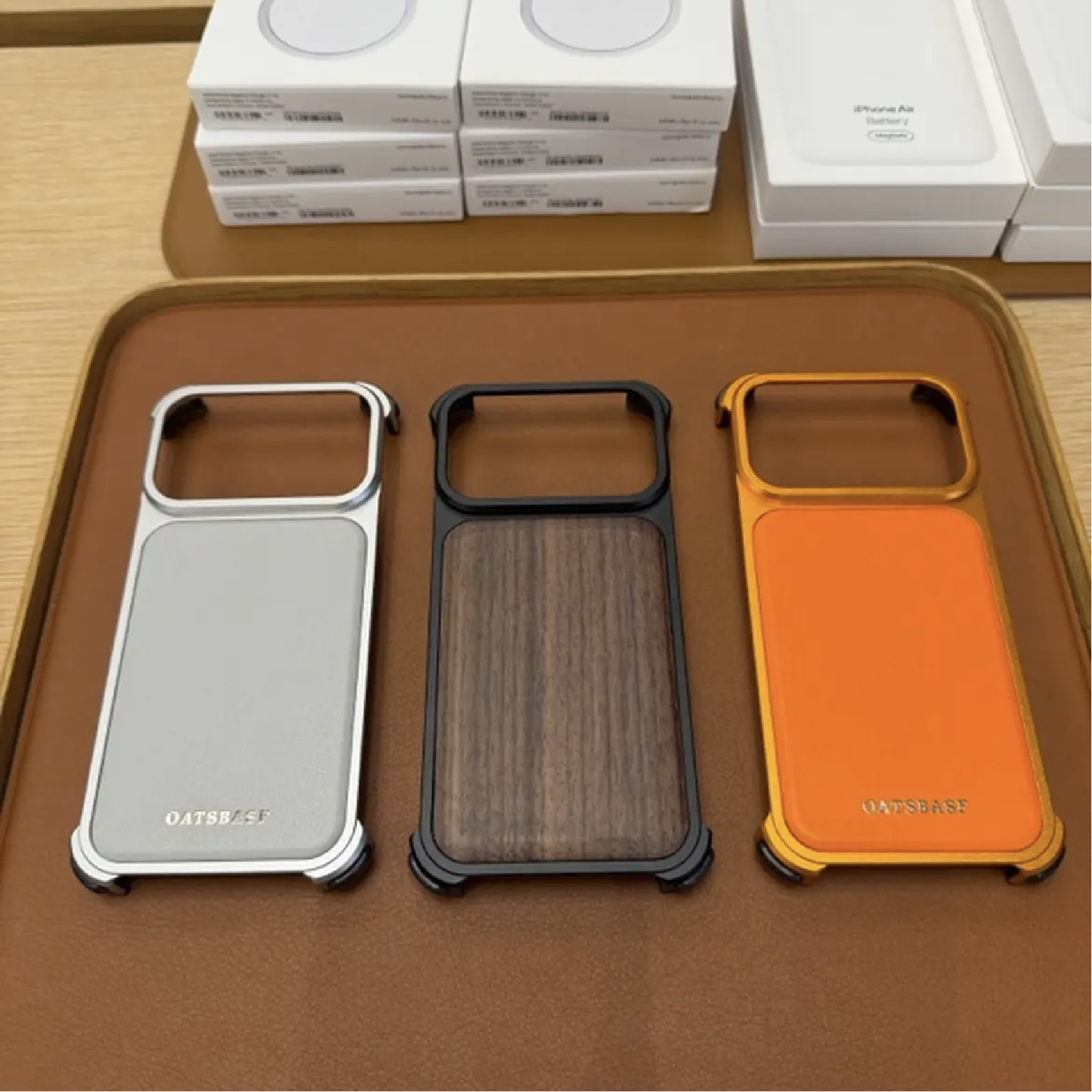 Luxury Metal Leather Borderless Magnetic Phone Case