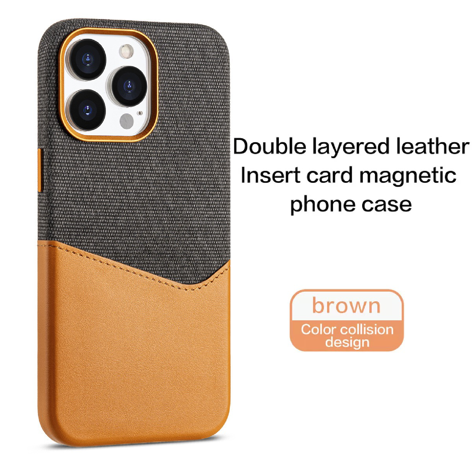Unique Leather Textured Stitching Magnetic Card Slot Phone Case