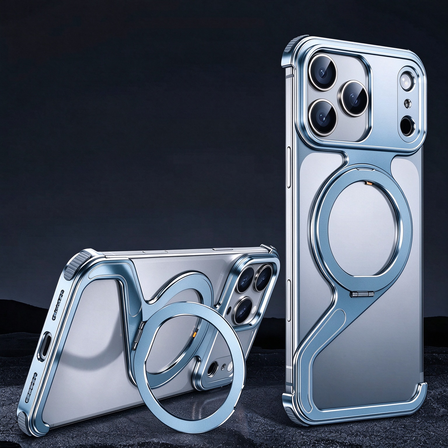 Brand New Z-shaped Metal Magnetic Phone Case
