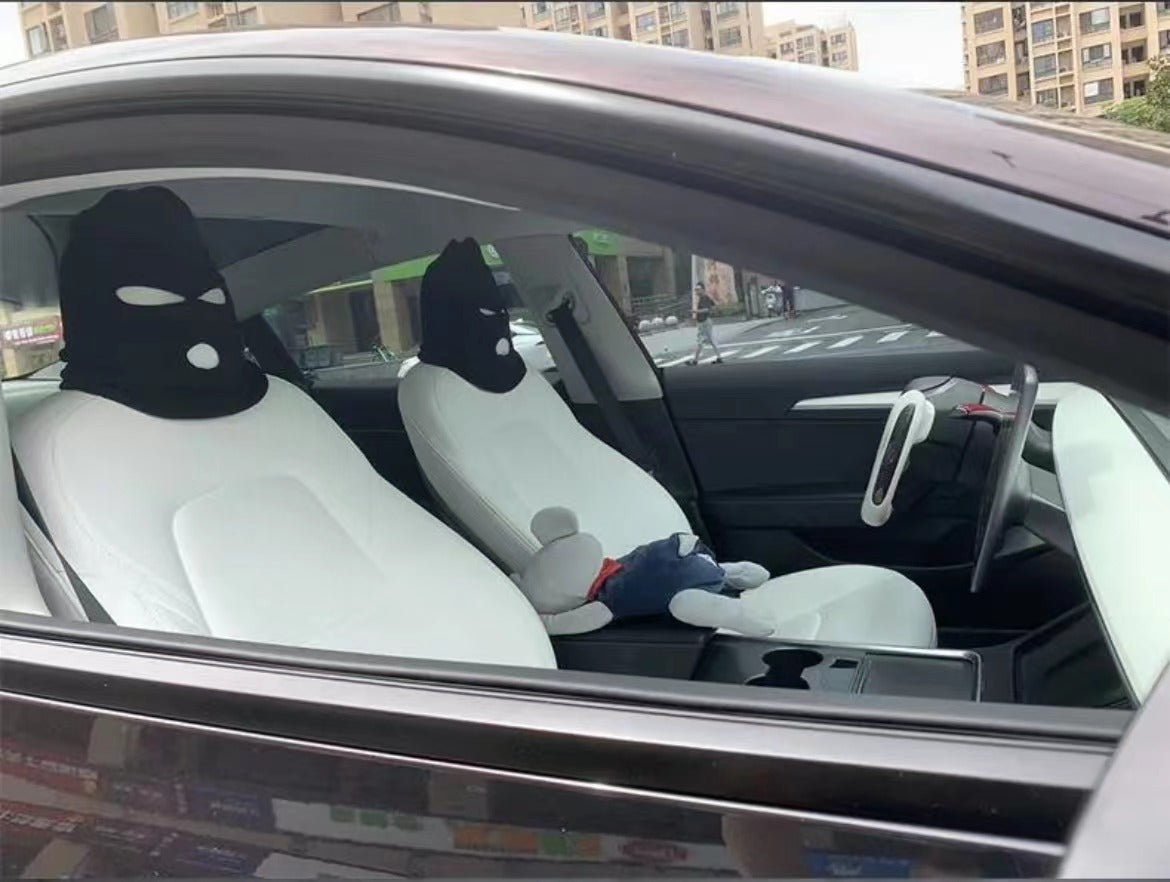 Funny Spoof Universal Dustproof Car Seat Headgear | Car Interior Decoration Gift