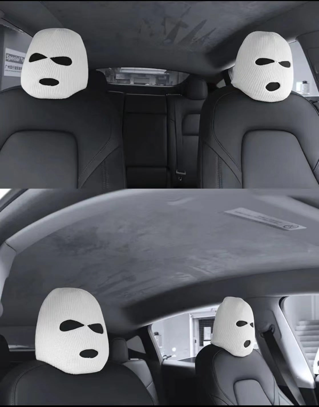 Funny Spoof Universal Dustproof Car Seat Headgear | Car Interior Decoration Gift