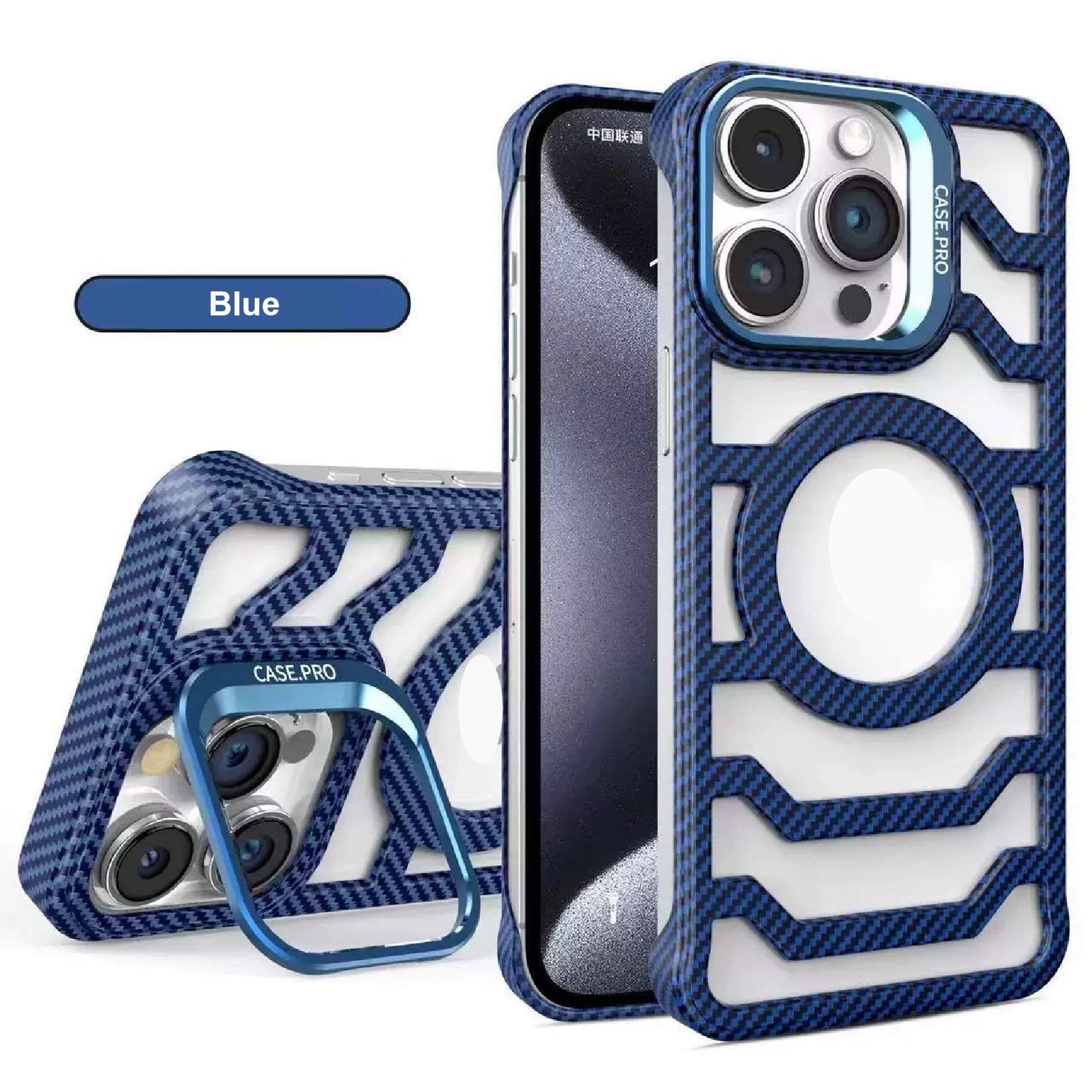 Carbon Fiber Hollow Frameless Lens Holder Magnetic Mobile Phone Case