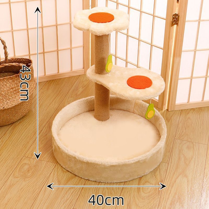 Cat climbing frame, cat nest, integrated sisal cat tree villa, large cat grabbing board, toy cat grabbing pillar, cat supplies-Rongpet
