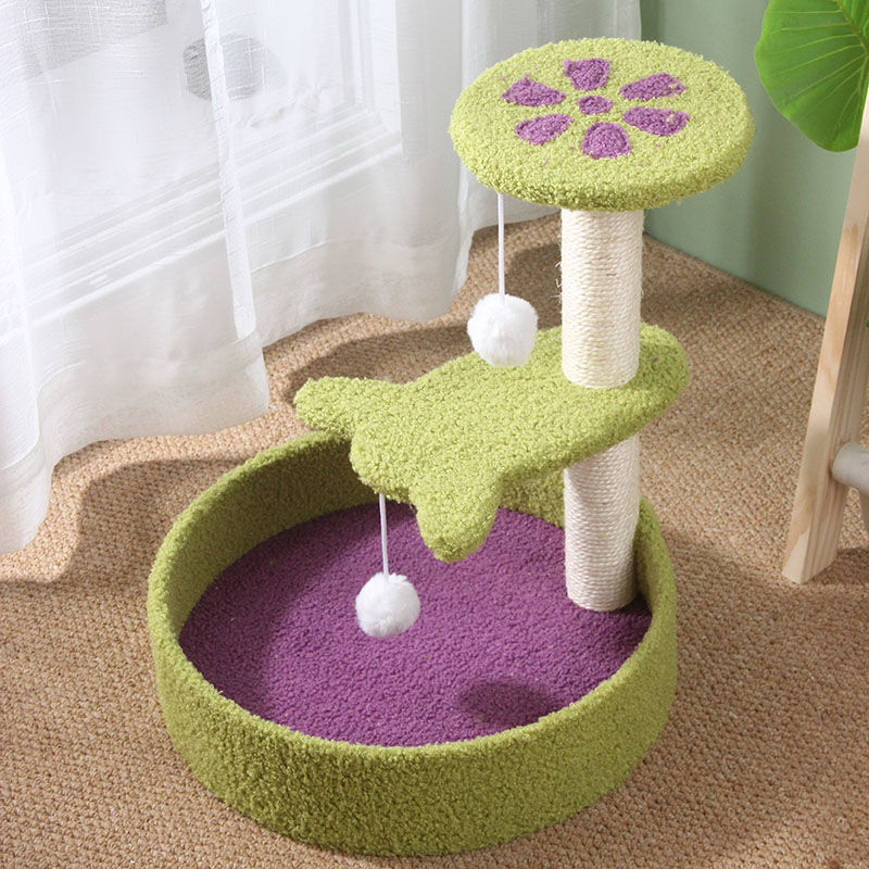 Cat climbing frame, cat nest, integrated sisal cat tree villa, large cat grabbing board, toy cat grabbing pillar, cat supplies-Rongpet