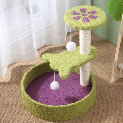 Cat climbing frame, cat nest, integrated sisal cat tree villa, large cat grabbing board, toy cat grabbing pillar, cat supplies-Rongpet