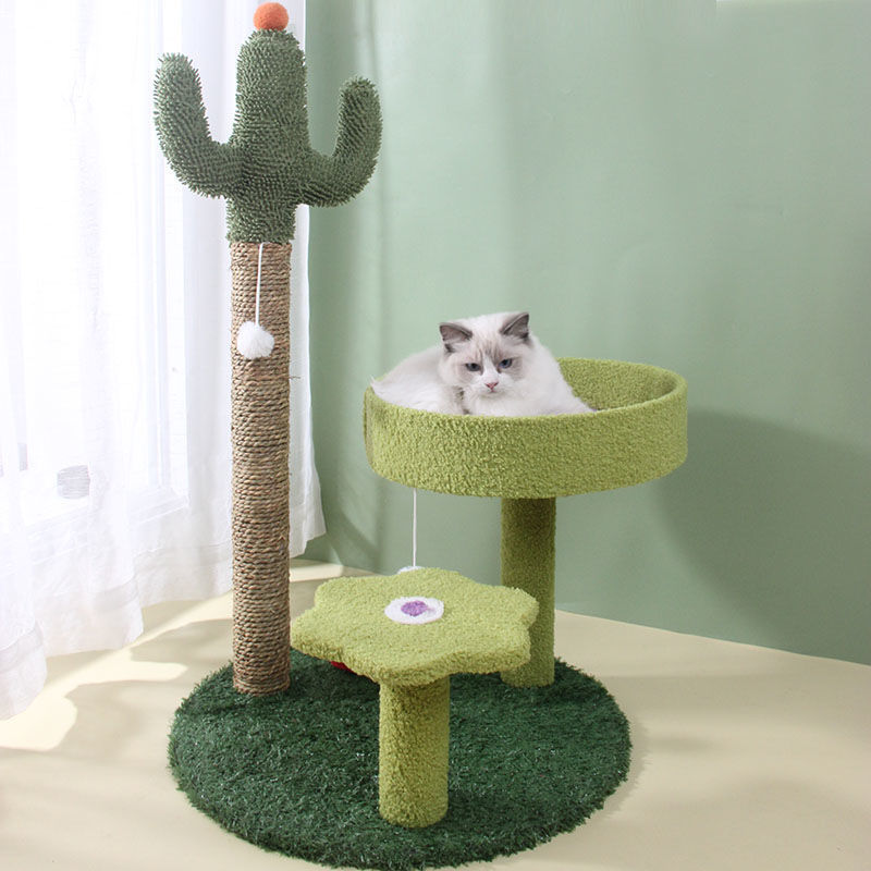 Cat climbing frame, cat nest, integrated sisal cat tree villa, large cat grabbing board, toy cat grabbing pillar, cat supplies-Rongpet