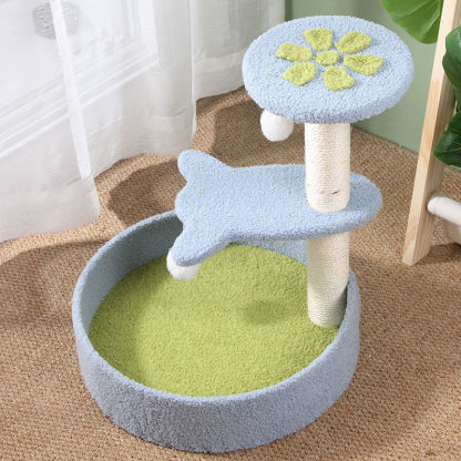 Cat climbing frame, cat nest, integrated sisal cat tree villa, large cat grabbing board, toy cat grabbing pillar, cat supplies-Rongpet