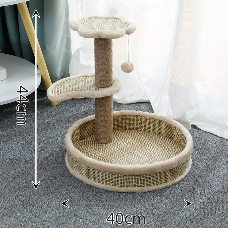 Cat climbing frame, cat nest, integrated sisal cat tree villa, large cat grabbing board, toy cat grabbing pillar, cat supplies-Rongpet