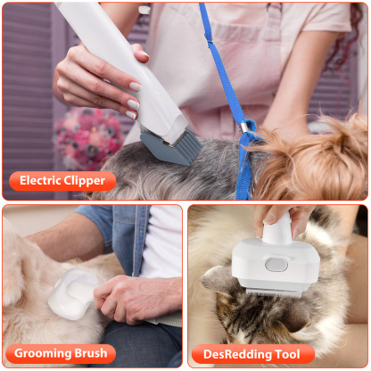 Pet Suction And Shearing All-In-One Machine, Dog Beauty Set, Cat Multifunctional Grooming Device Set