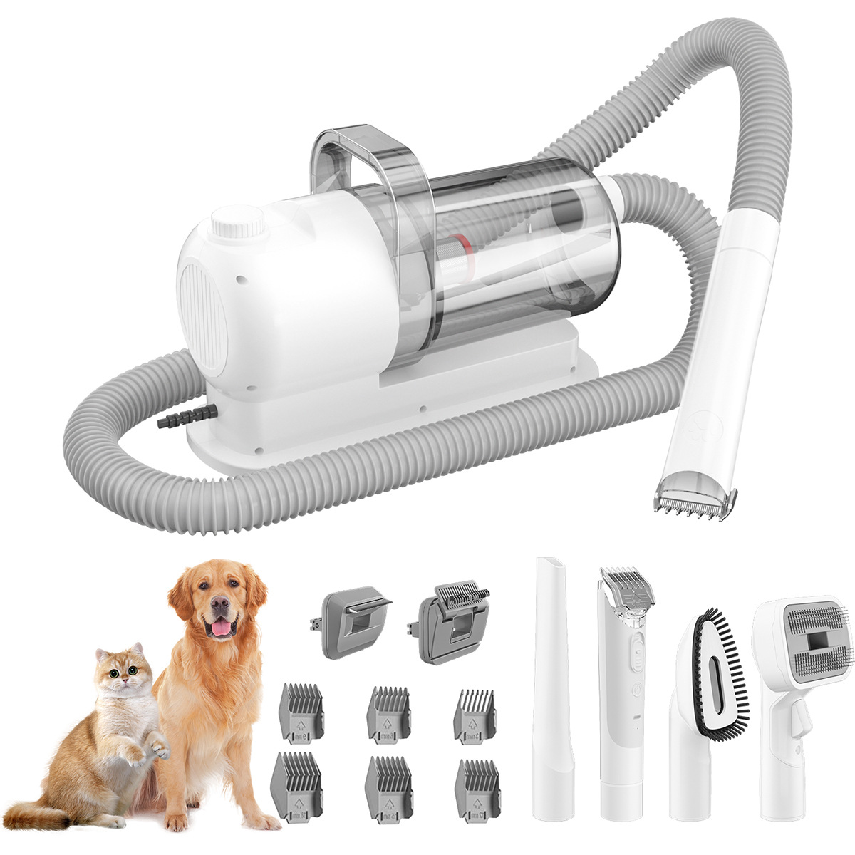 Pet Suction And Shearing All-In-One Machine, Dog Beauty Set, Cat Multifunctional Grooming Device Set