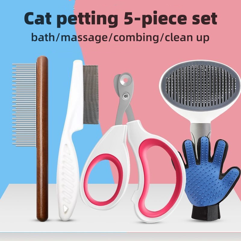 Cat/Dog Nail clipping tool bathing comb cat cake needle comb tool set