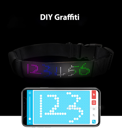 LED fiber optic luminous dog pet collar app DIY characters night light charging adjustable-Rongpet