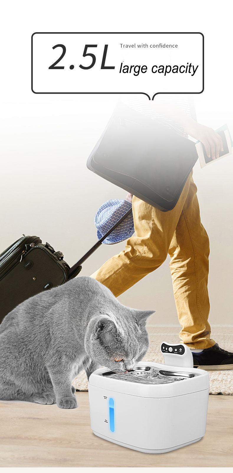 Intelligent Pet Water Dispenser Filter Cotton Cat Automatic Circulation Flow Pet Water Dispenser Cat and Dog Water Dispenser-Rongpet