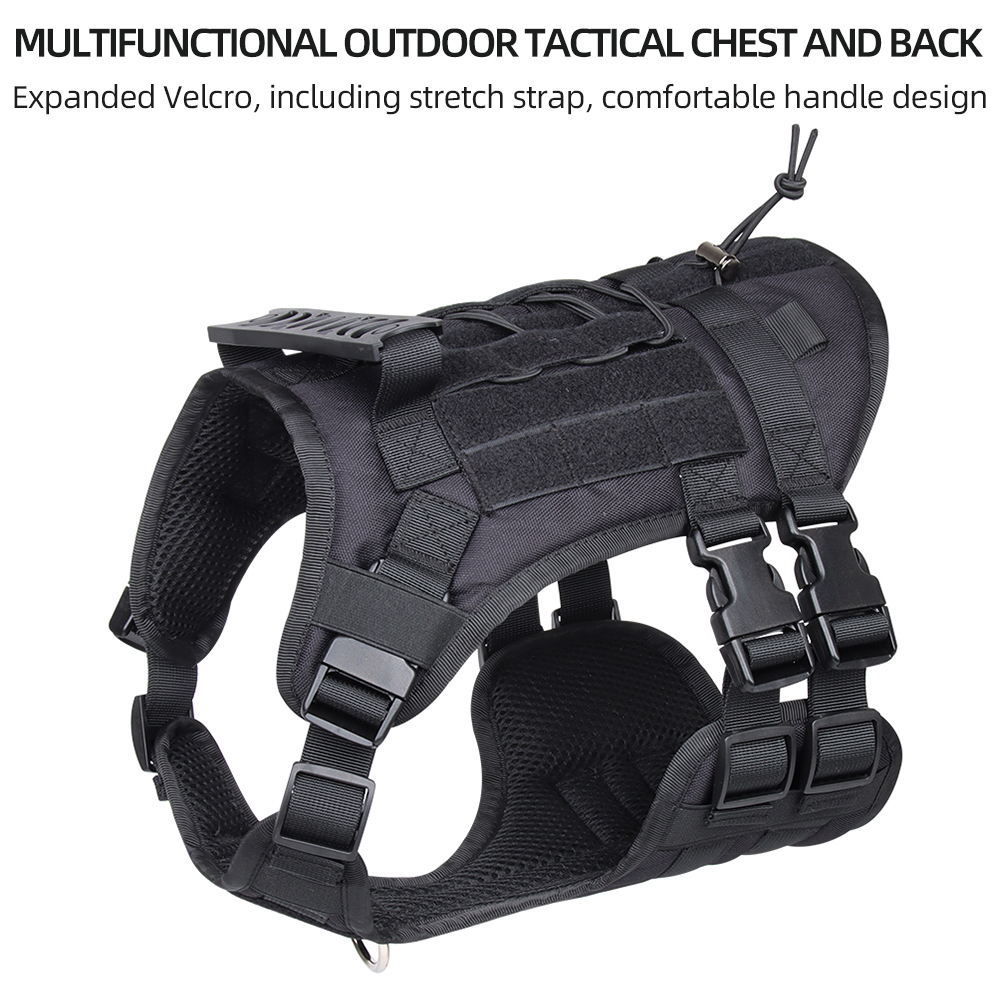 Big Dog Tactical Vest Outdoor water repellent dog chest harness medium tactical chest back
