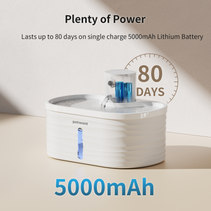 2.5L Automatic Pet Water Dispenser 5000mA Infrared Wireless Sensing Cat Water Feeder