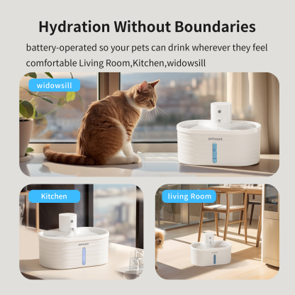 2.5L Automatic Pet Water Dispenser 5000mA Infrared Wireless Sensing Cat Water Feeder