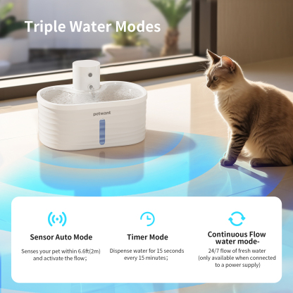 2.5L Automatic Pet Water Dispenser 5000mA Infrared Wireless Sensing Cat Water Feeder