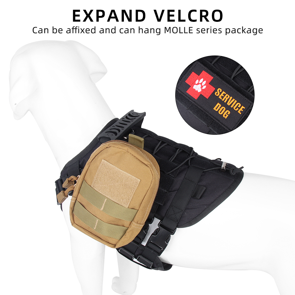 Big Dog Tactical Vest Outdoor water repellent dog chest harness medium tactical chest back