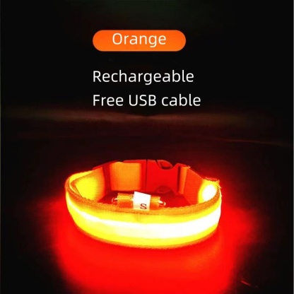 LED luminous pet collar USB charging pet collar LED flashing dog collar with light
