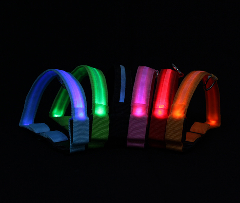 LED luminous pet collar USB charging pet collar LED flashing dog collar with light