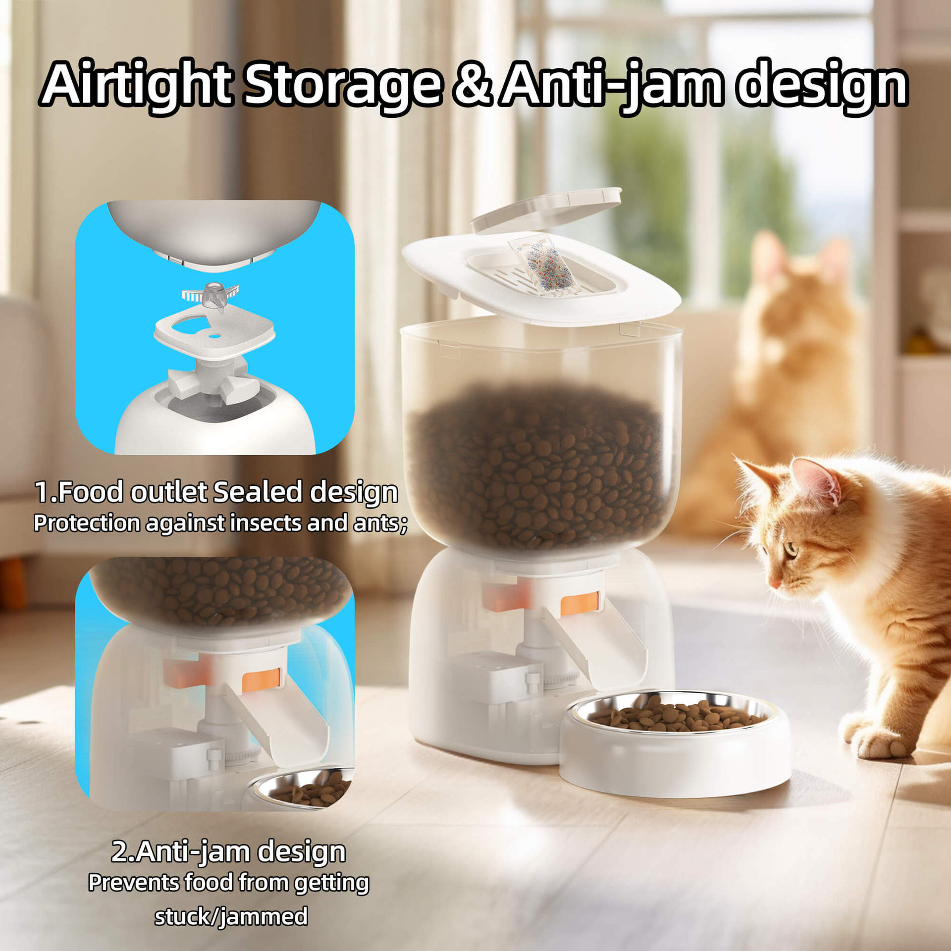 Pet Cat Dog Automatic Feeder 3L