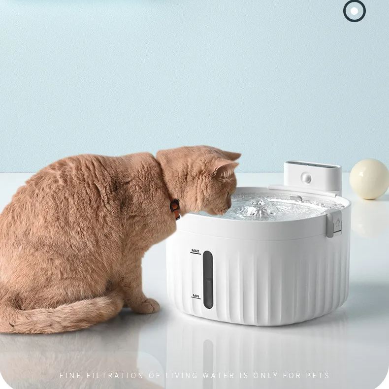 Dog & Cat drinking fountain Pet water dispenser auto circulates wireless unplugged smart infrared sensor-Rongpet