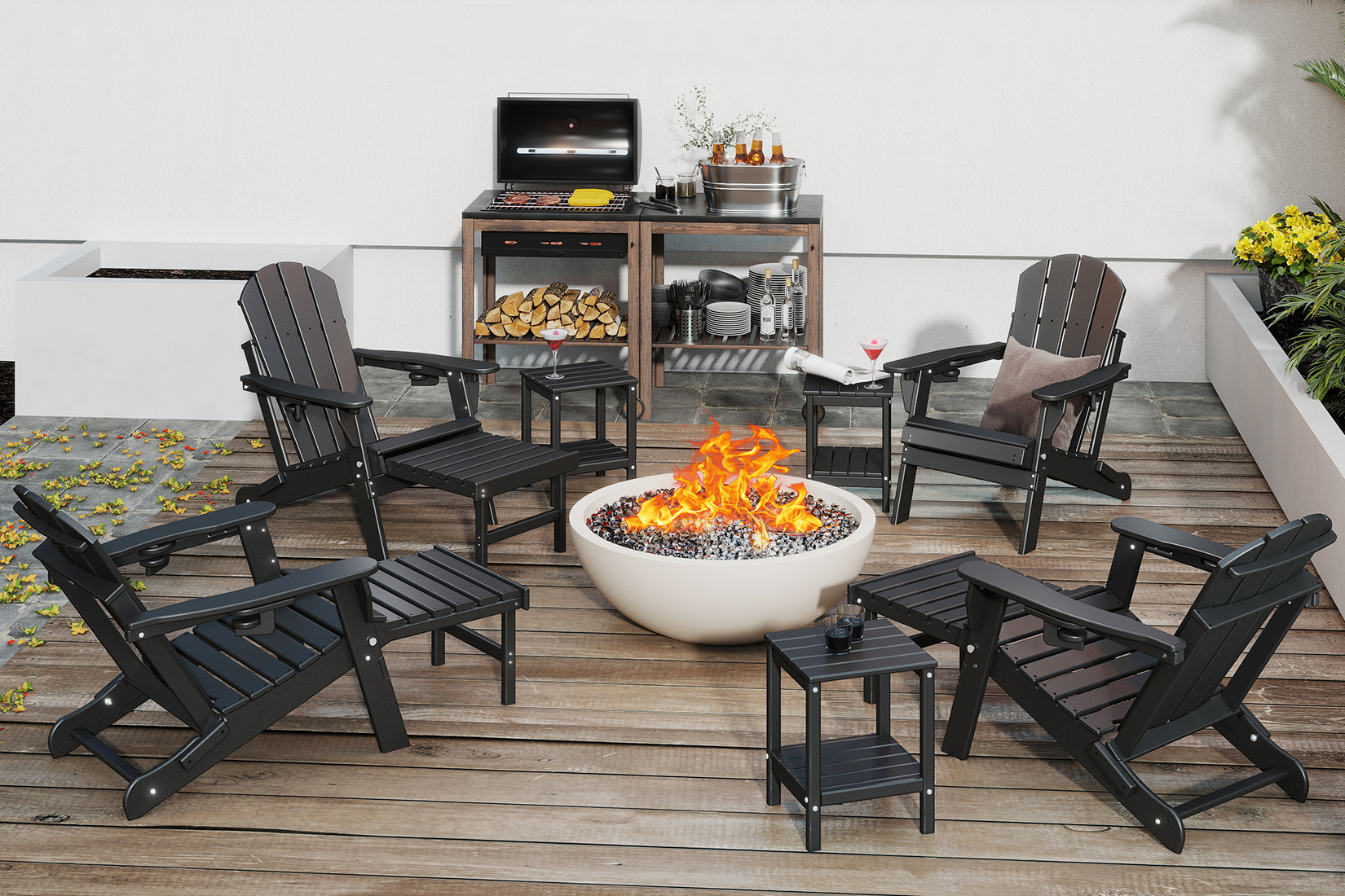 Adjustable Folding Adirondack Chair with Ottoman – GREENVINES