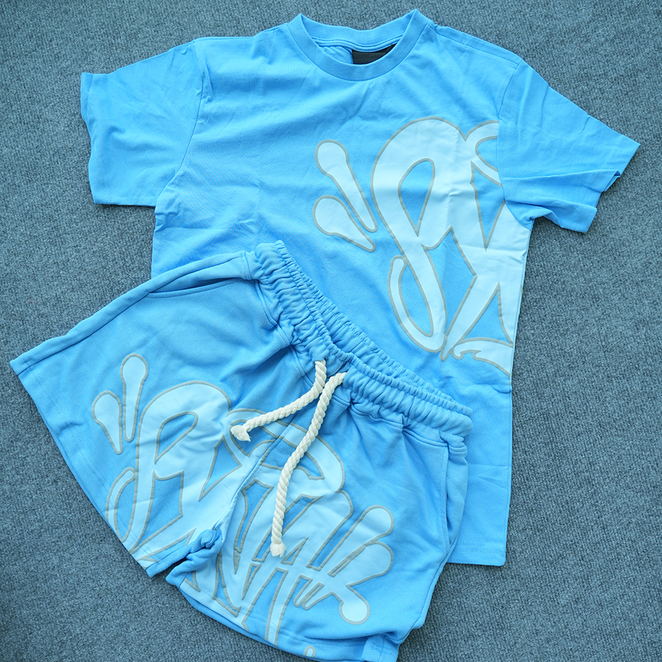 SYNA T-SHIRT & SHORTS LOGO SET BLUE