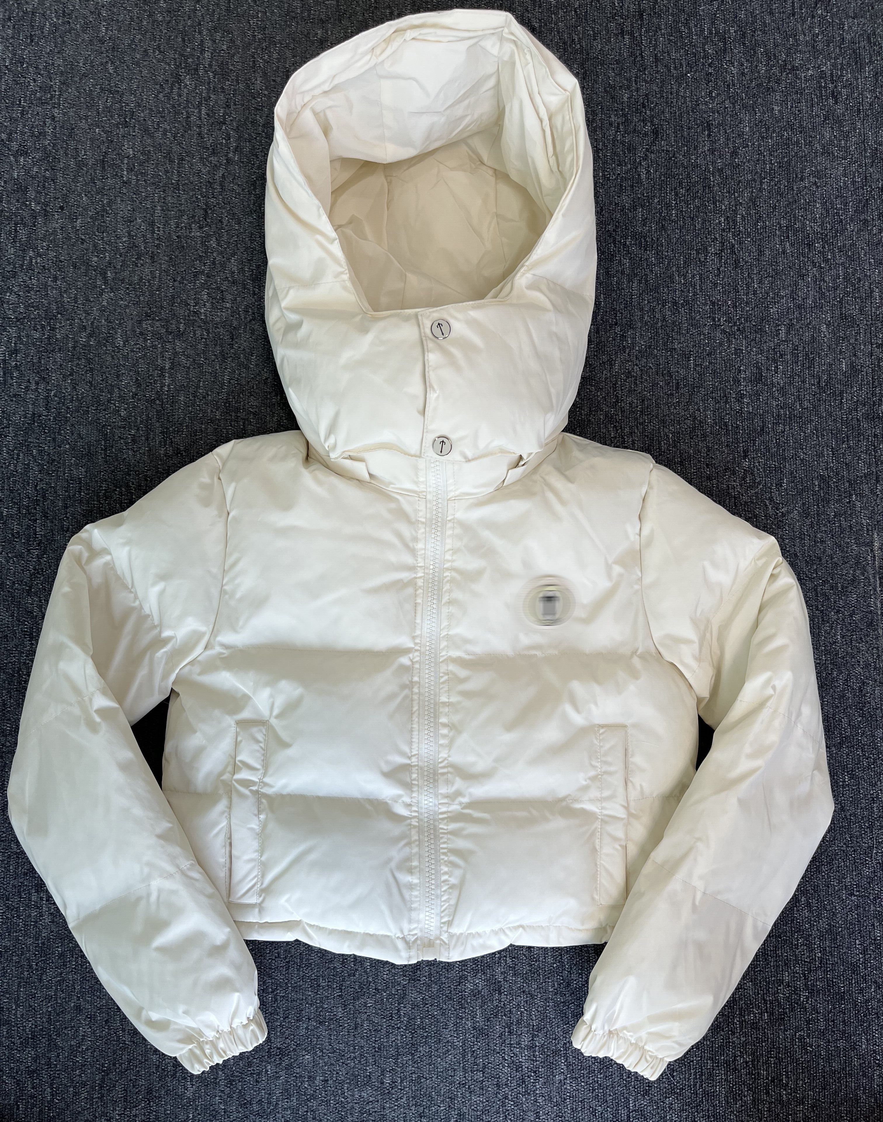 Womens Irongate Detachable Hooded Puffer - Cream