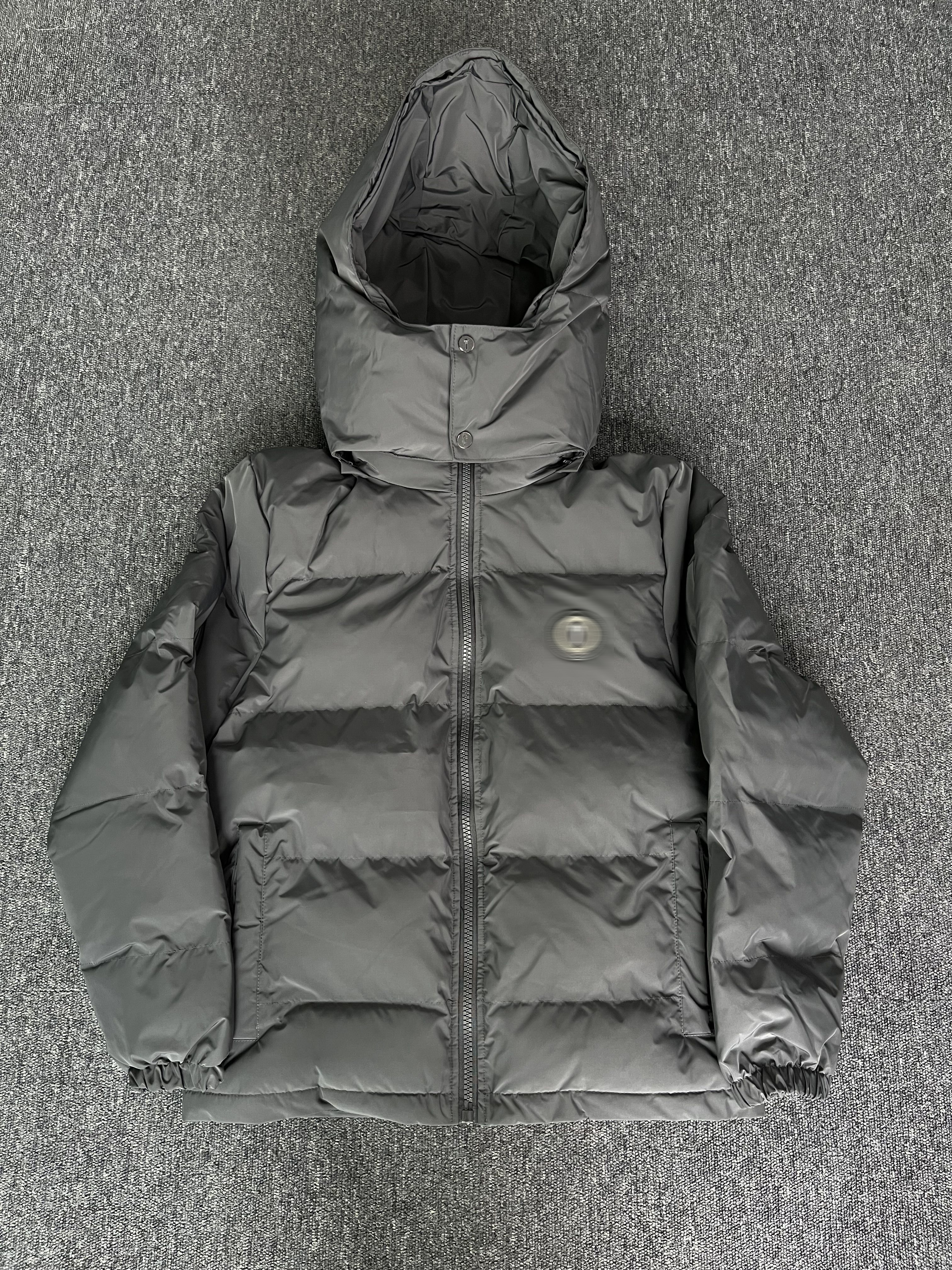 DETACHABLE HOODED PUFFER JACKET-stone