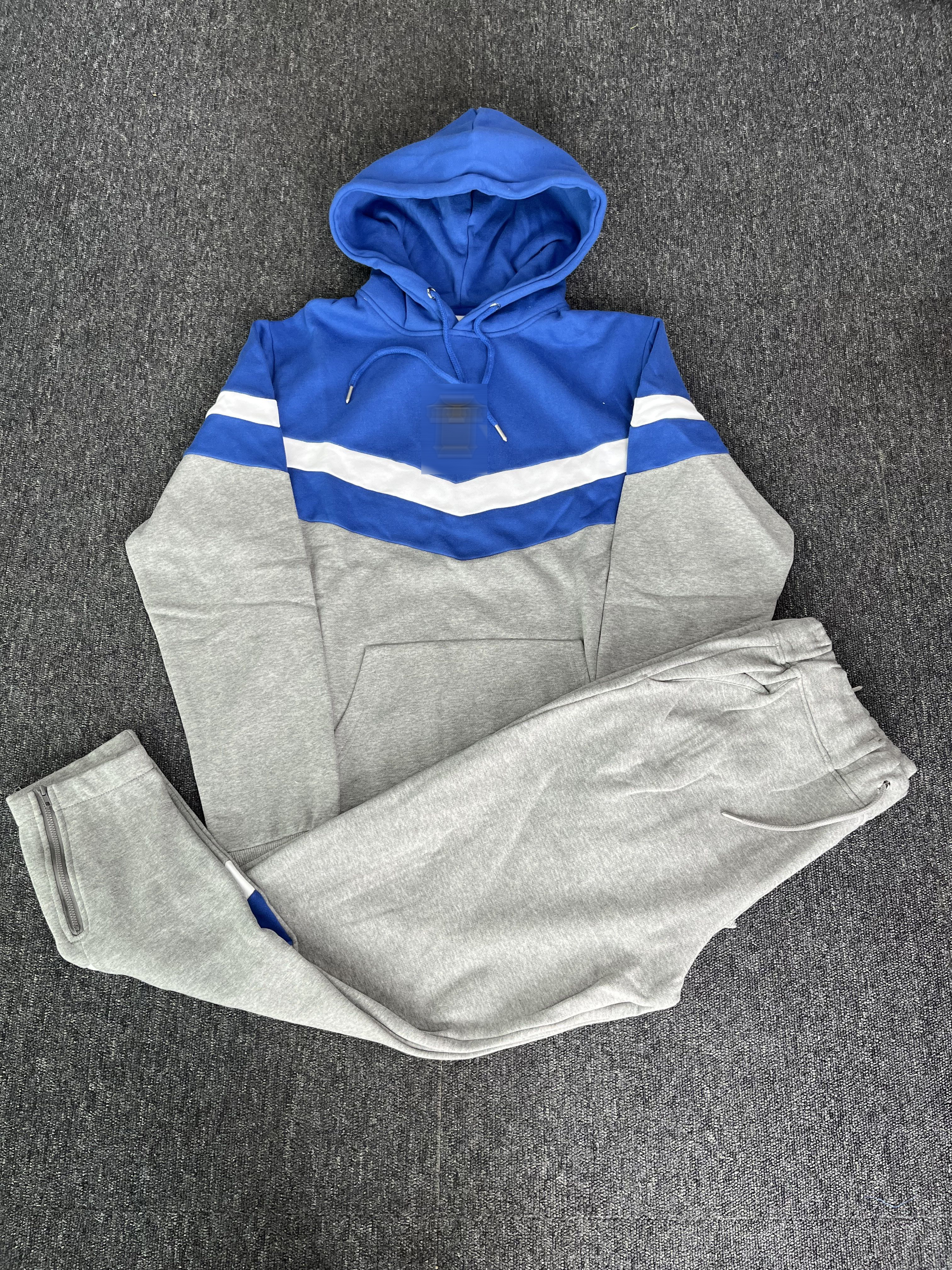 Trapstar V Stripe Tracksuit - (BLACK/BLUE/GREY)