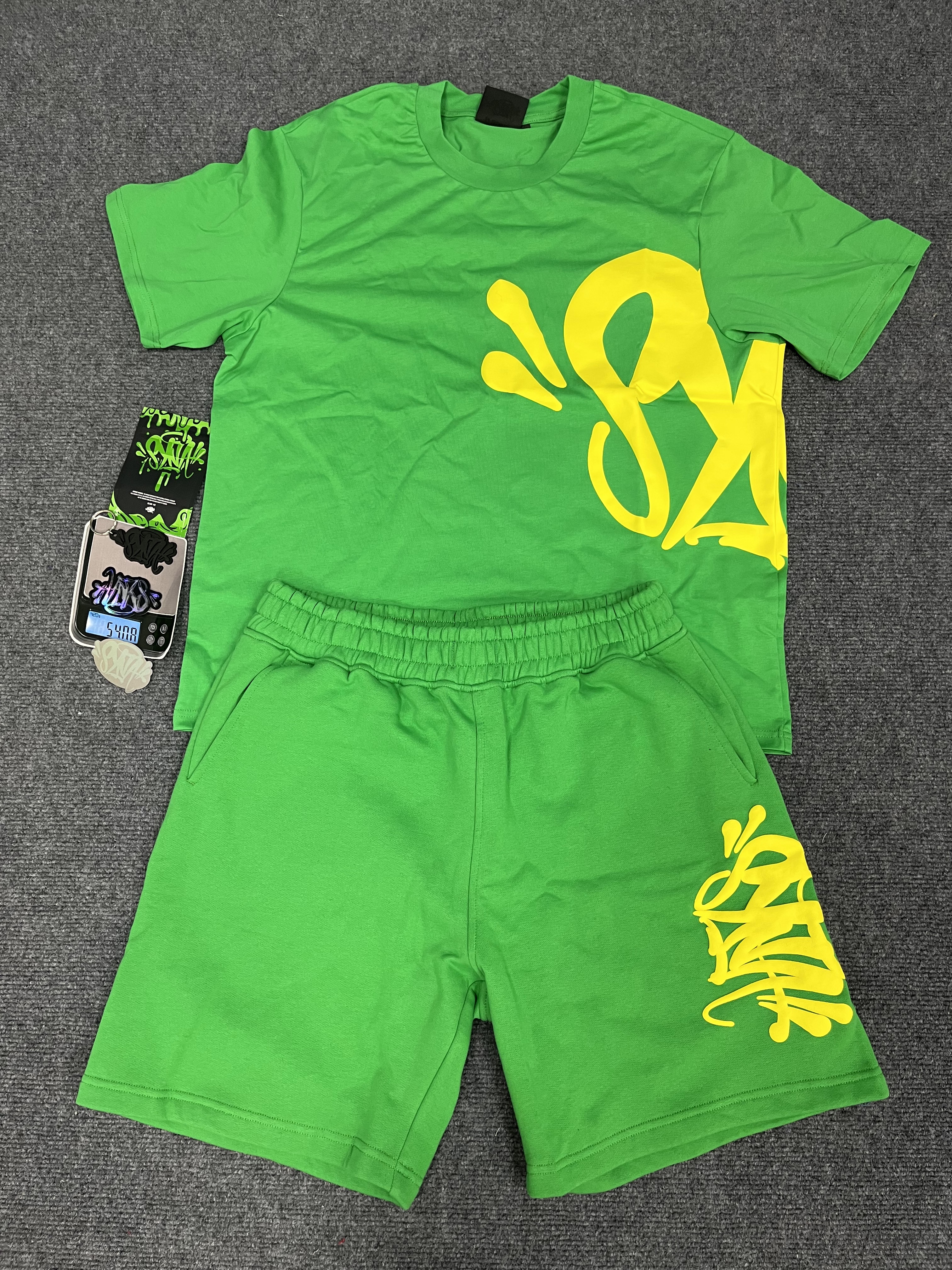 SYNA T-SHIRT & SHORTS LOGO SET GREEN 