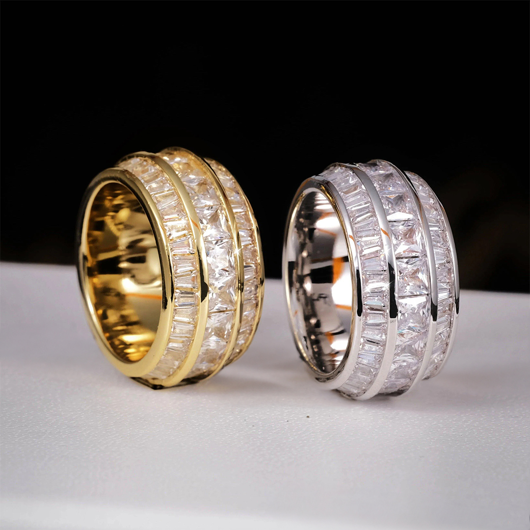 3 Layer Baguette Band Ring