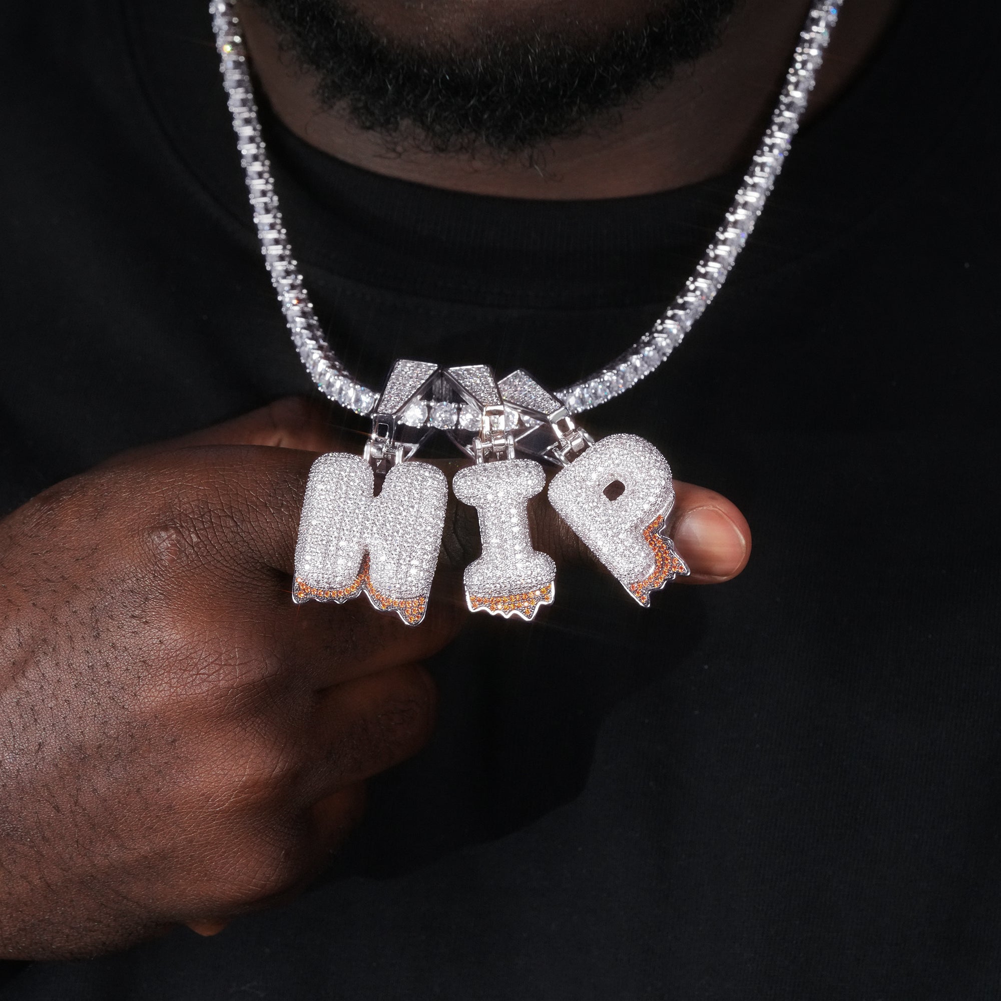 32mm Micro-inlay Zircon Hip Hop Pendant # Rapper Chain
