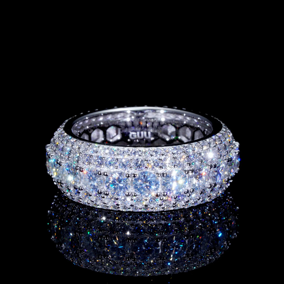 925S & VVS Moissanite Layered Diamond Ring White Gold