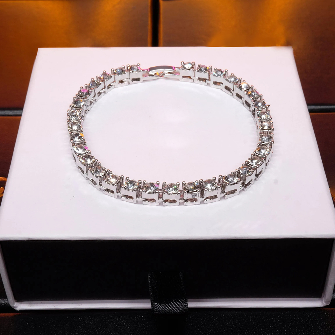 5mm Silver Iced Tennis Bracelet