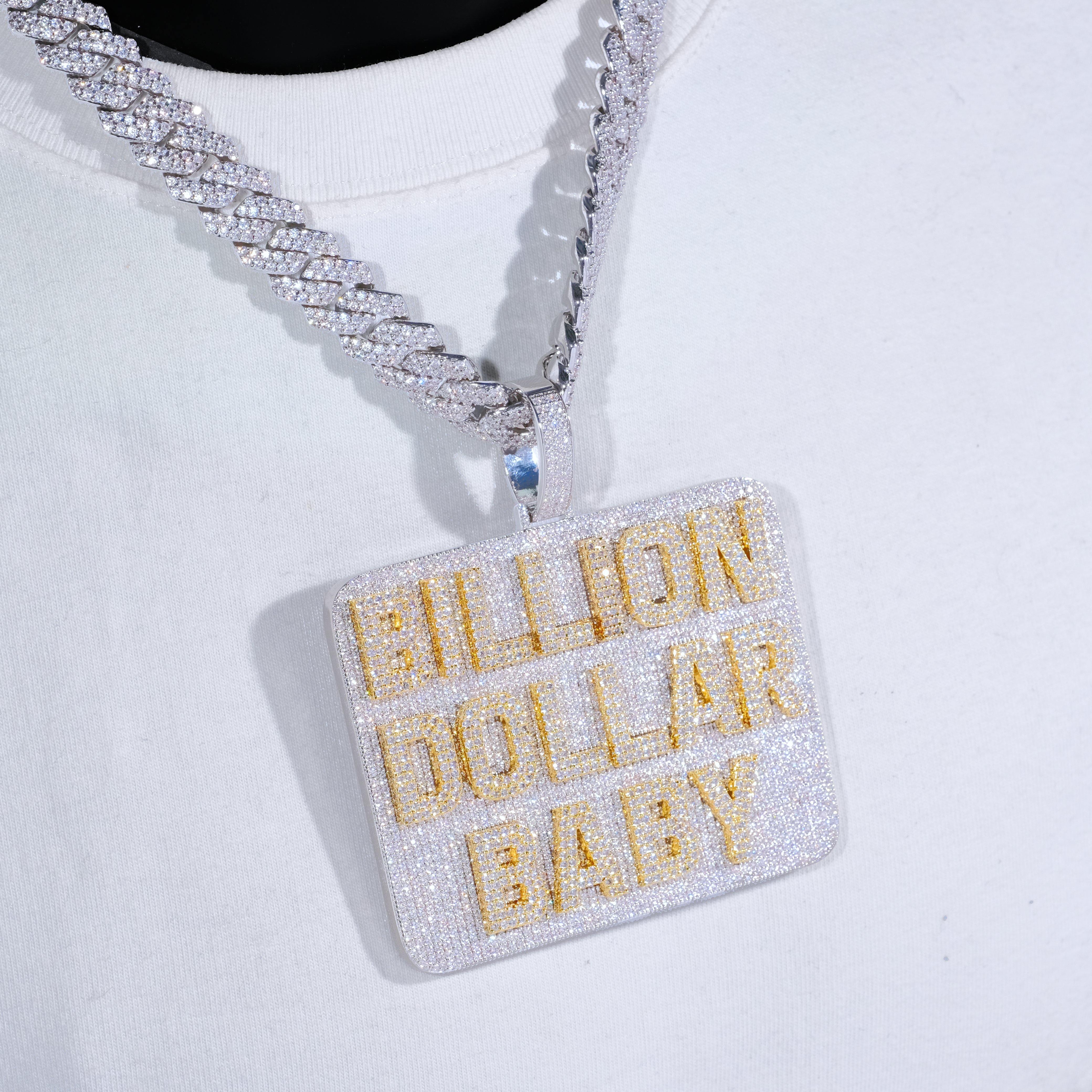 CUSTOM LETTER NECKLACE 3D BIG SQUARE