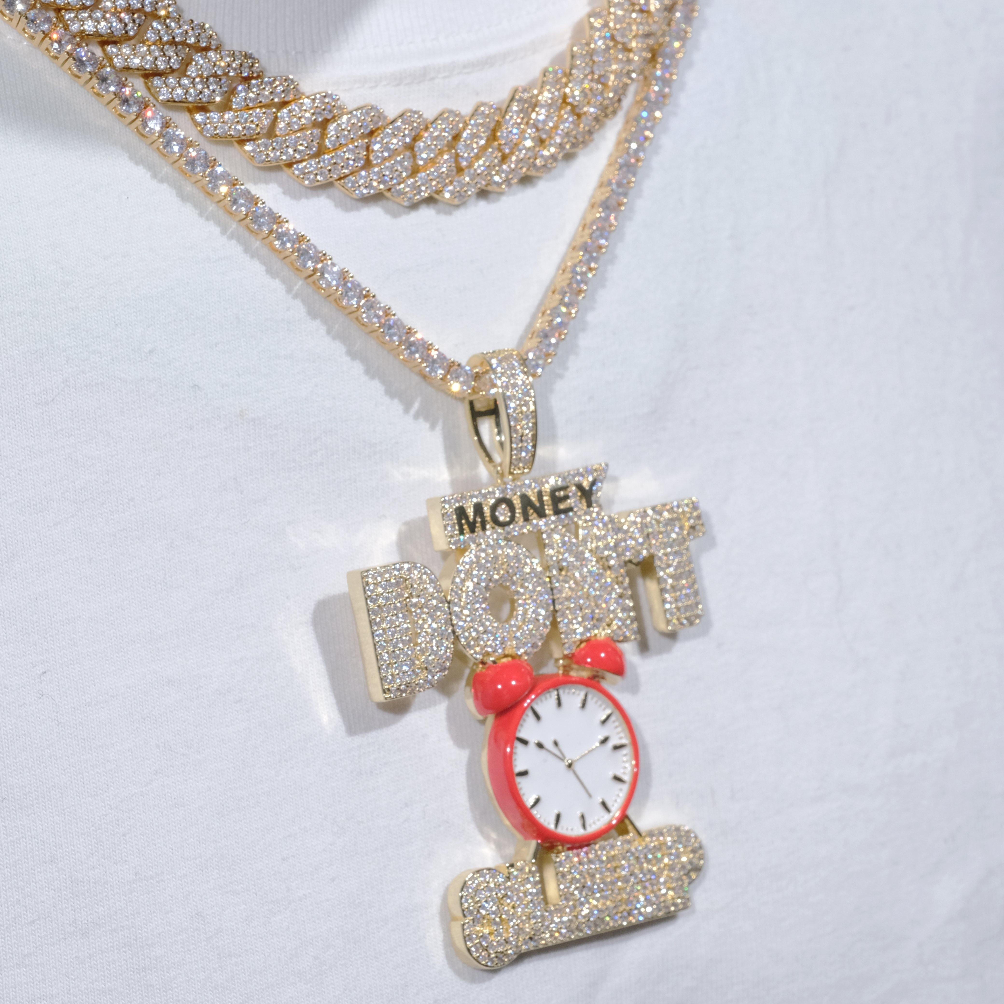 18K Gold-Plated Money Dont Sleep Iced Necklace