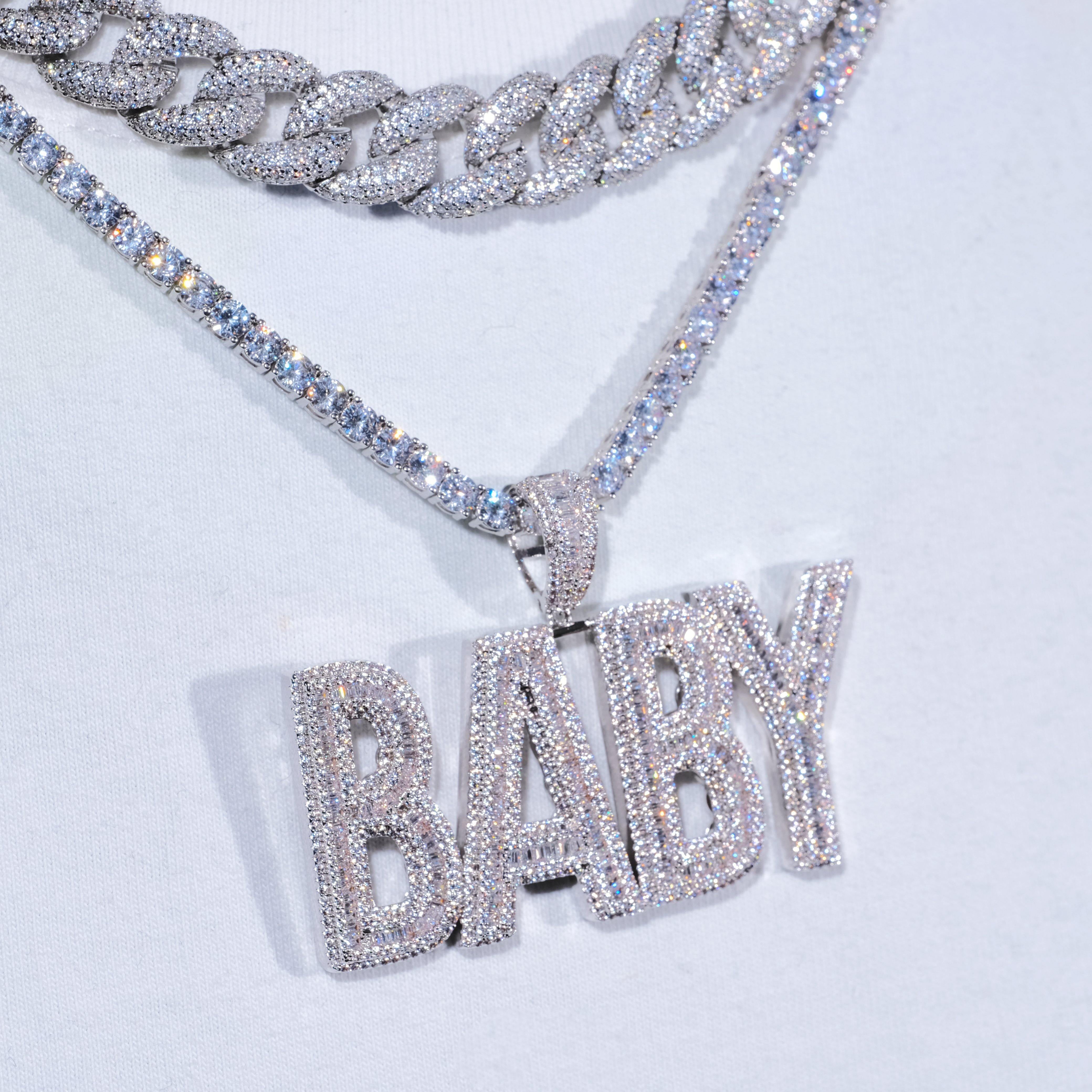 Baby Baguette Iced Necklace